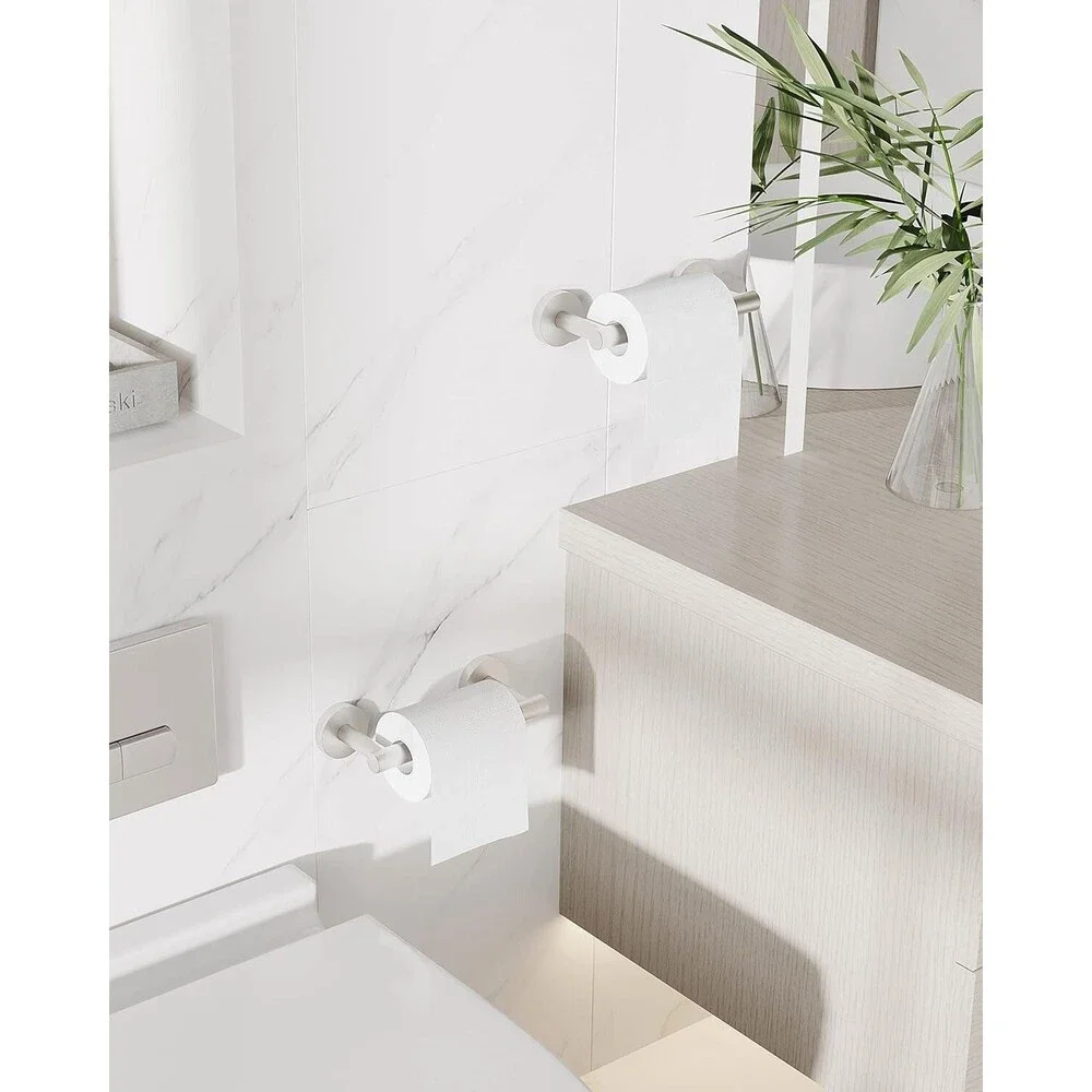 Brushed Grey 2 Pack Toilet Paper Holder